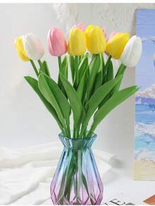10 bông hoa tulip nhân tạo với cảm giác như thật | Hoàn hảo cho trang trí nhà cửa, đám cưới, ngày lễ và các mùa lễ hội, quà tặng ngày Valentine cho khu vườn, làm vườn, đồ dùng làm vườn, trang trí phòng, đồ nội thất ngoài trời, quà tặng ngoài trời cho phụ nữ - Nhiều màu - Xem 8
