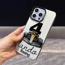 1pc Fashion Racing Car & Letter Print Shockproof Phone Case, Suitable For IPhone11 12 13 14 11Promax 12Promax 13Promax 14Promax XR 15 15PRO 15PROMAX, GalaxyA05/A15/A25/A35/A53/A54/A55/S23/S24 - Multicolor - View 2