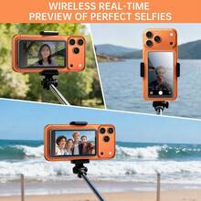 Magnetic Selfie Monitor Screen For IPhone & Android, Wireless 4K/1080p Phone Vlog Back Camera Monitor For Content Creator, Influencer, Live Streaming,  (White) : Electronics - Black - View 8