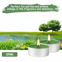 200-Pack Aromatherapy Tea Candles With 4-Hour Burn Time, Spring Scented Candles, Suitable For Home Blessings, Weddings, Festivals, And Emergencies (Dark Green) - Green - View 7