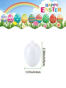12个白色复活节彩蛋，可涂色，复活节彩蛋绘画套装，复活节彩蛋，逼真彩蛋，复活节派对装饰，寻蛋游戏，复活节主题派对用品，复活节DIY装饰，篮子填充物，春季派对礼物，家居中心装饰品 - 彩色 - 查看 7