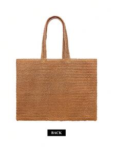 Burberry Túi tote lớn đan bằng rơm có quai đeo vai, nhiều kiểu xách - màu caramel - Xem 6