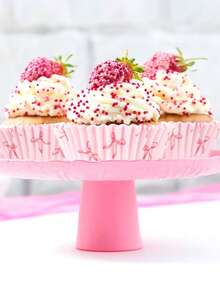 100pcs/200pcs Pink Bow Cupcake Liners, Grease-Proof Cupcake Wrappers, Sturdy Cupcake Holders, Suitable For Birthday, New Year, Valentine's Day And Various Gatherings - Multicolor - View 3
