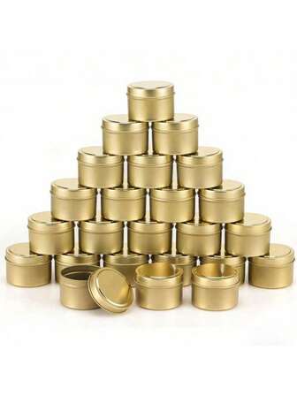 Caixa de Armazenamento de Castiçal de Metal com Tampa, 6 Peças/12 Peças, Conjunto de Fabricação de Velas DIY, Adequado para Velas Artesanais, Brincos, Colares, Armazenamento de Joias, Armazenamento de Doces, Armazenamento de Pequenos Itens, Potes de Armazenamento para Banheiro e Cozinha.