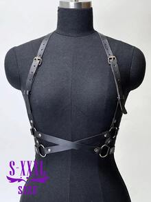 Women's Plus Size Belt, Punk PU Leather Chest Harness Belt For Women,  Fashion Body Harness Belt, Gothic Accessories For Party Dating Harness Belt. - 黑色 - 查看 13