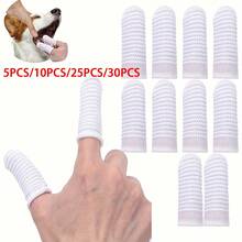 5pcs/10pcs/25pcs/30pcs Pet Toothbrush, Dog Toothbrush, Cat Toothbrush, Washable, Comfortable, Durable - White - View 1