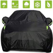 The Total Black Color Of The 190T Car Has Been Renovated In Gold, Made Of Polyester And With Reflective Rays - Black - View 9