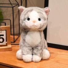 逼真猫咪毛绒娃娃，柔软填充小猫玩偶，可爱舒适毛绒玩具，适合儿童，可作桌面装饰，男孩女孩生日礼物，复活节和情人节礼物，女友睡眠枕 - 彩色 - 查看 20