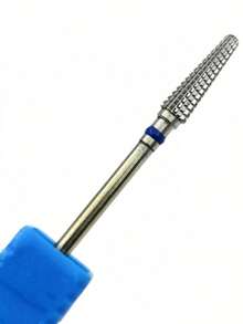 Broca de carburo de tungsteno premium de 3/32", broca de limpieza de uñas de carburo de tungsteno profesional para eliminar callosidades, piel muerta y preparación de uñas, rotación bidireccional - Azul - Ver 1