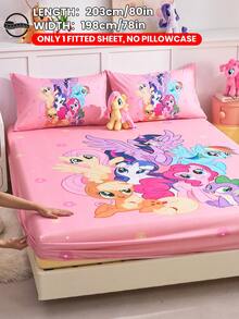 South Life MY LITTLE PONY 2/3件套小马宝莉印花床上用品套装，包含床笠、床垫套，柔软透气，多种尺寸可选，适用于单人床/双人床/大号双人床/特大号双人床，可机洗，卡通人物设计，温馨的房间装饰，精美礼品，通过OEKO-TEX认证 - 彩色 - 查看 17
