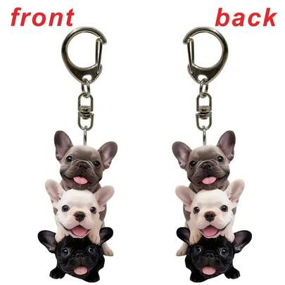 French Bulldog Backpack Pendant Keychain