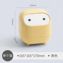 Trash Bin Small Paper Basket Contrasting Color Mini Cute Double-Layer Push-Type Small Trash Can Desktop Storage Tool Trash Bin - 白色-1 - 查看 10