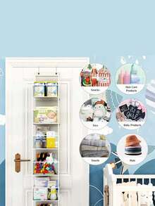 1 chiếc túi vải treo cửa 4/6 ngăn, túi nhiều lớp dùng cho tủ quần áo, tủ bếp, phòng tắm, phòng ngủ, trường học. - Nhiều màu - Xem 4