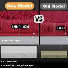 Ivory Fluffy Shag Rug For Bedroom, Soft Plush Shaggy Area Rug For Living Room, Modern Cozy Carpet, Non-Slip Backing, Bonus 4 Rug Grippers Included, Dorm Home Decor, Sizes 4x6 5x7 6x9 8x10 9x12, Burgundy Rug - Màu Đỏ Sâu - Xem 5