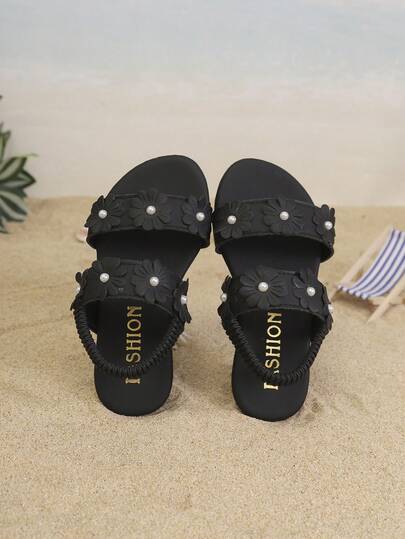 Children's Fashionable Outdoor Slippers, Square Toe Flat Shoes, One-Piece Sandals, New Stylish Elegant Minimalist High-Quality Women Shoes For Summer