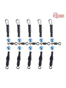 GOTURE 5/10 piezas Anillos de conexión rápida estilo americano, conectores de pesca con rodamiento giratorio, clips de conexión rápida para pesca al aire libre, regalo para vacaciones - Multicolor - Ver 11