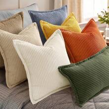 1pc Bohemian Style Decorative Pillow Cover, Corduroy Material, Suitable For Sofa/Couch/Living Room Throw Pillow - Olive Green - View 9