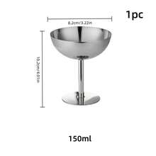 304 Stainless Steel Ice Cream Cup With Base | Home Party Dessert Bowl, Rust-Proof, Dishwasher , Cocktail Glass Style - Multicolor - View 9