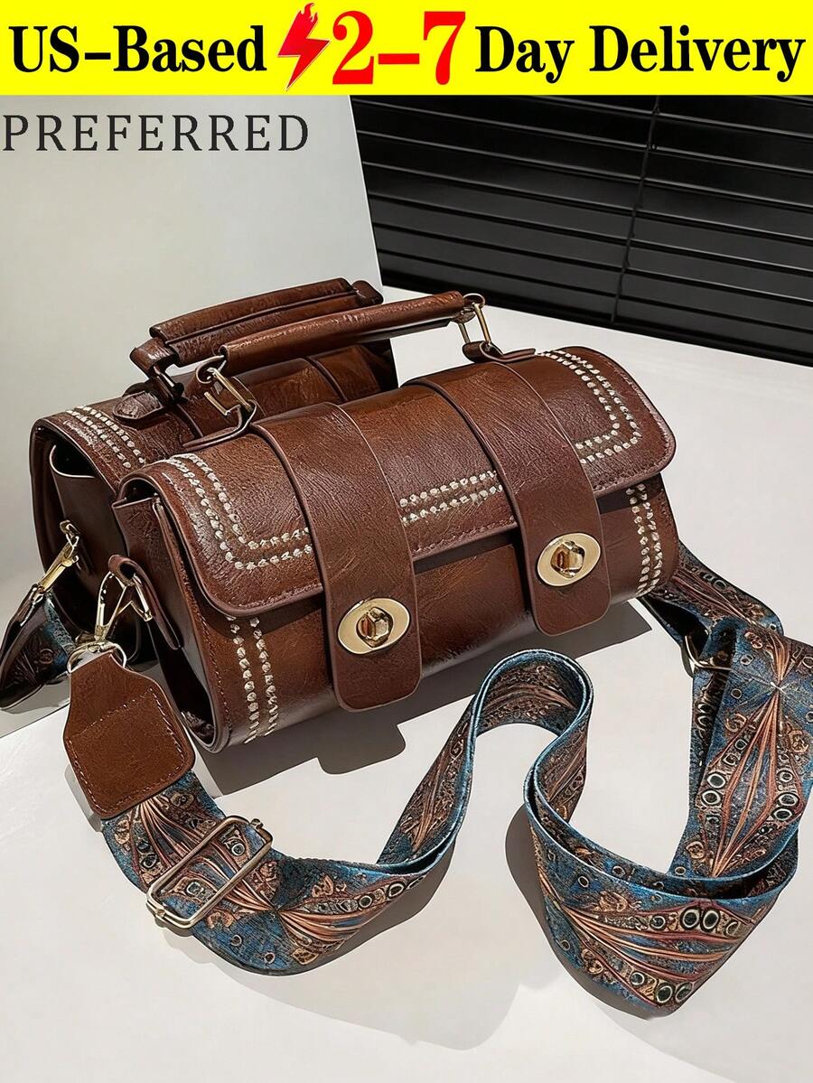 Women's Boston Bag, Handbag And Crossbody Bag, Large Capacity Commuter Bag,Shoulder Crossbody Bag,Spacious Work Tote, Lightweight And Durable Material Design,Adjustable Strap,Essential For Travel, Work And School - 彩色 - 查看 1