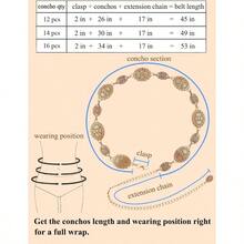 TOPACC Western Metal Concho Belt for Women Cowgirl Chain Belts for es Jeans Country Concert Outfit - Champán109 - Ver 3
