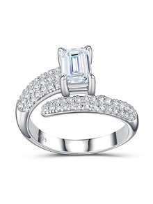 925 Sterling Silver Moissanite Ring For Women, Hypoallergenic High-End Bridal Wedding Band, Engagement/Anniversary/Birthday/Party/Daily Wear Fashion Versatile Gift