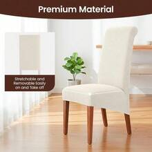 High Elasticity Detachable 6-Piece Chair Cover, Universal Type Suitable For Restaurant Kitchen Hotel Dining Chair Protection Cover - Paquete de 6 beige - Ver 3