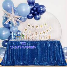 1件亮片紫红色桌布，120*180/240厘米，适用于婚礼、新娘送礼会、生日、婚宴、甜点派对、情人节、优雅浪漫的活动 - 彩色 - 查看 30