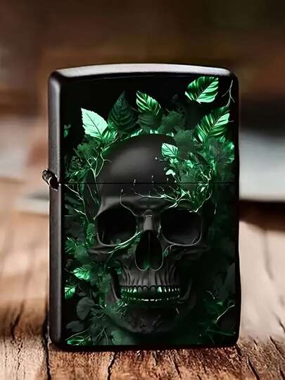 1pc Gothic Skull Lighter Case, Kerosene Lighter Replacement Shell, Compatible With Propane/Fuel Lighters - Compatible With Standard Lighters (Shell Only, Lighter Not Included) - Creative Gothic Style, Holiday Gift, Suitable For Daily Carry Or Special Occasions