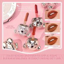 7-Piece Makeup Set Including 3 Lip Creams, 1 Powder Compact, 1 Blush, 1 Eyeshadow Palette, 1 Necklace Beauty Makeup Kit - 小熊套盒 - 查看 8