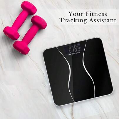 SOKANY 396lbs Capacity Smart Electronic Bathroom Scale, Battery Powered (2 AAA Batteries), With Temperature Display And High-Definition LED Display, Single Button On/Off, Auto On/Off, Tempered Glass Material. Suitable For Home And Gym Use, Essential For Fitness And Weight Loss.