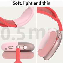 Pink Silicone Protective Case Compatible With Airpods Max Headphones, Anti-Scratch Ear Cushion/Ear Cup/Headband Protective Cover Compatible With Airpods Max, Soft Silicone Skin Protective Case Accessories Compatible With Apple Max - Multicolor - View 6