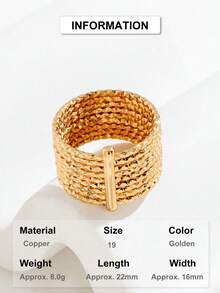 1 pièce Bague en cuivre plaqué or 14 carats, 9 cercles, épaisseur 0,025 μm - Or jaune - Voir 15