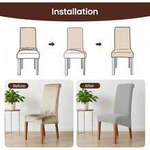 4-Piece Universal Dining Chair Cover, High Elasticity Washable, Suitable For Kitchen, Restaurant, Hotel Chair Cover Protection - 4pack Grey - View 5