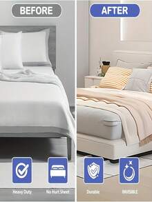 1/4 件装床单固定带（仅用于固定床单，不用于固定床垫），创新型床单固定带，重型床单固定带，适用于所有尺寸的床垫，是日常家居使用的理想之选（不适用于厚度超过 25 厘米的毯子或床垫）