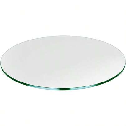 24 Inch Round Glass Table Top - Tempered - 1/4 Thick Glass Surface  Flat Polished Multipurpose For Dining Table Patio Coffee And End Table