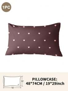 1pc/2pcs/4pcs Polyester Pillowcase Set With Bow & Heart Pattern, Soft & Comfortable, Suitable For All Seasons - Multicolor - View 36