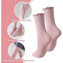 R-6 Pares de Calcetines Largos Yoga para Muer Calcetines Antideizantes para Pilates Calcs de Trampolín Adecuados para ospita Momiento Yoga Ballet Talla 35 40 - como en la foto - Ver 5