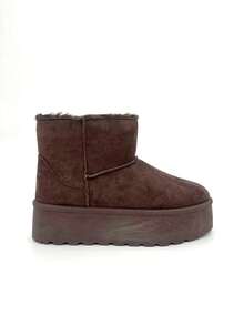 Giày đi tuyết nữ mùa Thu/Đông 2024 mới, kiểu dáng slip-on, đế dày, giày lót bông đa năng thích hợp cho hoạt động ngoài trời. - Nâu YY258-2 - Xem 2