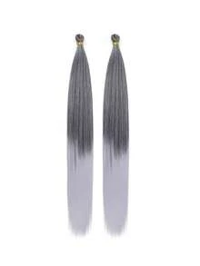 2pcs Bone Gradient Straight Crochet Hair Synthetic Braiding Hair Bulk 28inch Pre Stretched Braiding Hair Extensions Crochet Box Braids Hair - Multicolor - View 28