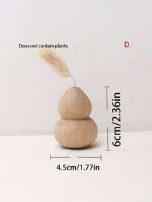 1pc Japanese Minimalist Wooden Flower Vase, Home Living Room Office Desk Decorative Art Vase, Tranquil Surprise, Ramadan Decor, Exquisite Gift, Mini Flower Vase - Multicolor - View 11