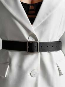 Curea de damă cu cataramă pătrată simplă, versatilă, la modă, potrivită pentru rochii, paltoane, pantaloni