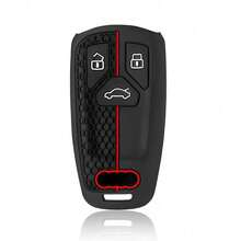 适用于奥迪 Q5 Q7 TT A4 B9 A5 A6 8S 8W 4M S4 S5 S7 TTS TFSI RS 的硅胶汽车钥匙套 - 均碼 - 查看 7