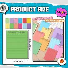 Saypacck 12 Pcs Funny Sticky Notes For Work 4x3 Inches Sarcastic Self Adhesive Notepads Novelty Memo Note Pads For Office Coworker Gifts Employee Appreciation Supplies (Office,Classic Colors) - ColorB - 查看 2