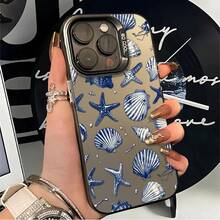 1pcs Seashell Starfish Phone Case Compatible with Apple Phone 11 12 13 14 15 16 17ProMax X 7plus 8plus Xs Max XS Antidrop Phone Case Silicone Vintage Girlish Style Cute Fashion Can Be Given To Friends Can Be Given To A Lover - Negro - Ver 3