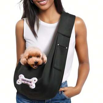 Christmas Dog Accessories, Pet Sling Bag Breathable Foldable Dog Carrier Outdoor Portable Pet Cat Carrier, Pet Supplies Small Dog Harness, Classic Pouch And Classic Harness Suitable For 3-10 Lbs Pets