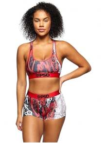 PSD Love Drip Sports Bra | Valentine's Day Theme | Racerback Silhouette | Silky Poly Blend | Anti-Chafe Seams - Nhiều màu - Xem 1