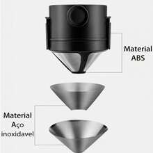 Mini Portable Stainless Steel Coffee Filter - màu đen - Xem 6