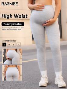 这款孕妇瑜伽裤采用浅亚麻灰色面料，经机器无缝编织工艺处理，选用高弹力浅亚麻灰色面料，高腰设计，有效收腹塑形。立体弧形剪裁包裹腹部，提供稳定支撑，适合运动、瑜伽练习、健身、慢跑等各种场合。