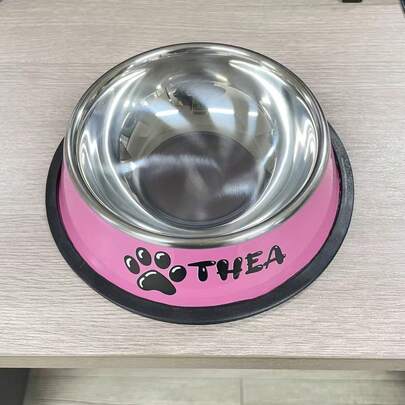 Personalized Pet Bowl - Foldable, Silicone Material, Hanging Design, Suitable For Walking Dogs And Feeding/Watering Pets - Best Gift For Pet Owners Who Take Their Pets Out. Available In Multiple Colors, Can Be Customized With Text And Patterns. Foldable Bowl Loved By Dogs And Cats