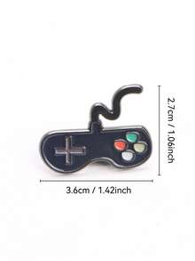 1/6pcs Retro Gamepad Shaped Brooch, Video Game Element Metal Badge Accessory, Gift For Friends - Multicolor - View 9